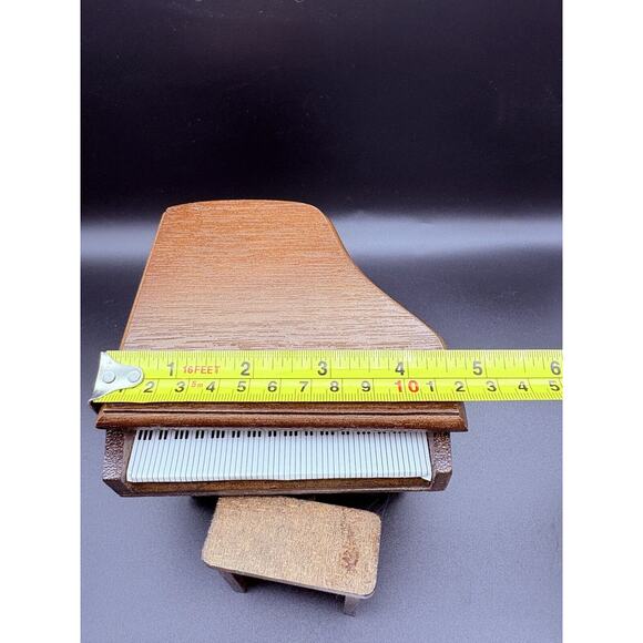 Vtg Concord Dollhouse Miniature Grand Piano Bench Stool With Box Med Oak Color - Picture 16 of 16